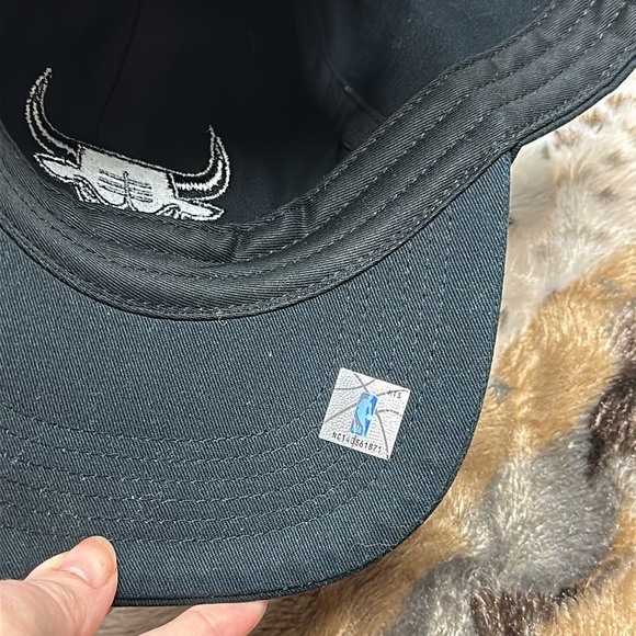 Chicago Bulls Black on Black Strap Back Dad Style Hat - Picture 5 of 5
